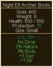 Night Elf Archer Boots (tooltip)