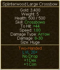Splinterwood Large Crossbow (tooltip)