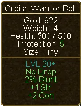Orcish Warrior Belt (tooltip)