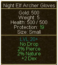 Night Elf Archer Gloves (tooltip)