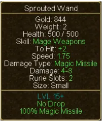 Sprouted Wand (tooltip)