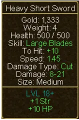 Heavy Short Sword (tooltip)