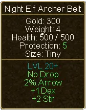 Night Elf Archer Belt (tooltip)