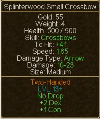 Splinterwood Small Crossbow (tooltip)