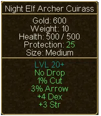 Night Elf Archer Cuirass (tooltip)