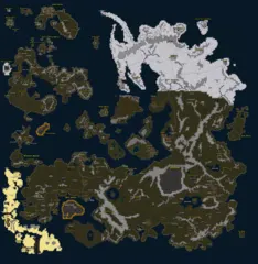 The world. Valinor is the small island in the north-west