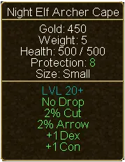 Night Elf Archer Cape (tooltip)
