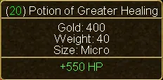 20 Potions of Greater Healing (tooltip)