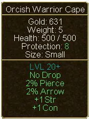 Orcish Warrior Cape (tooltip)
