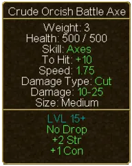 Crude Orcish Axe (tooltip)