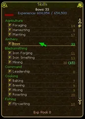 The Skills window